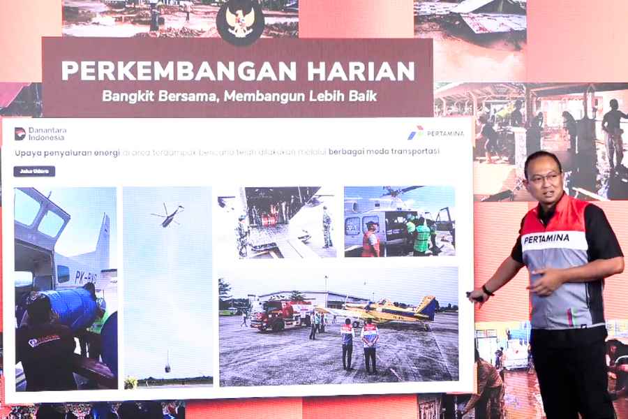 Mayoritas SPBU dan Agen LPG di Wilayah Banjir Sumatra Pulih, Pertamina: Stok Aman Corporate Secretary PT Pertamina (Persero) Arya Dwi Paramita dalam konferensi pers penanganan pascabencana, Jumat, 9 Januari. (Foto: Dok BNPB)